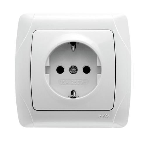 Розетка Viko Carmen с заземлением Белый (20953-е)