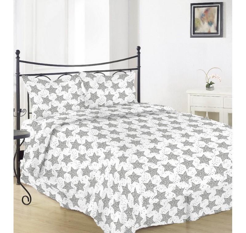 Простынь на резинке Вилена Голд Большие звезды на светлом бязь 120х200/25 см