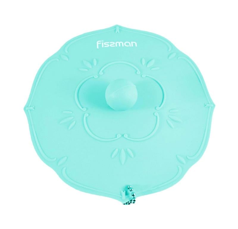 Кришка силіконова для чашки Fissman Квітка Ø 11,5 см блакитна (FN-AY-8853)