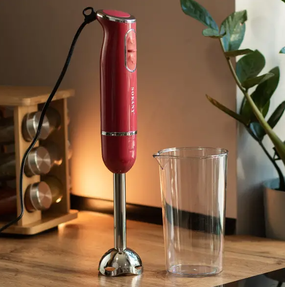 Блендер погружной ручной Sokany SK-1726 с мерным стаканом Розовый - фото 5 Блендер погружной ручной Sokany SK-1726 с мерным стаканом Розовый - фото 5