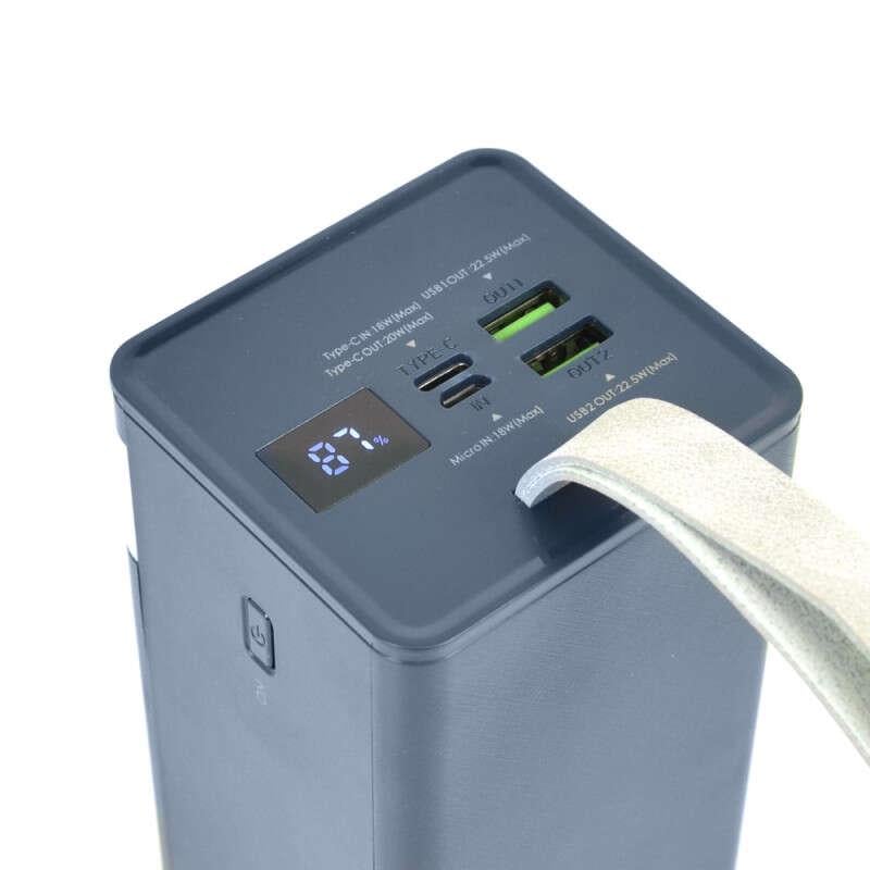 Повербанк Remax RPP-321 Fast Charging 50000 mAh 2 USB/Type-C/micro-USB QC + PD 22,5W + 20W LED lamp з ліхтарем для заряджання (jz-RPP-321) - фото 2