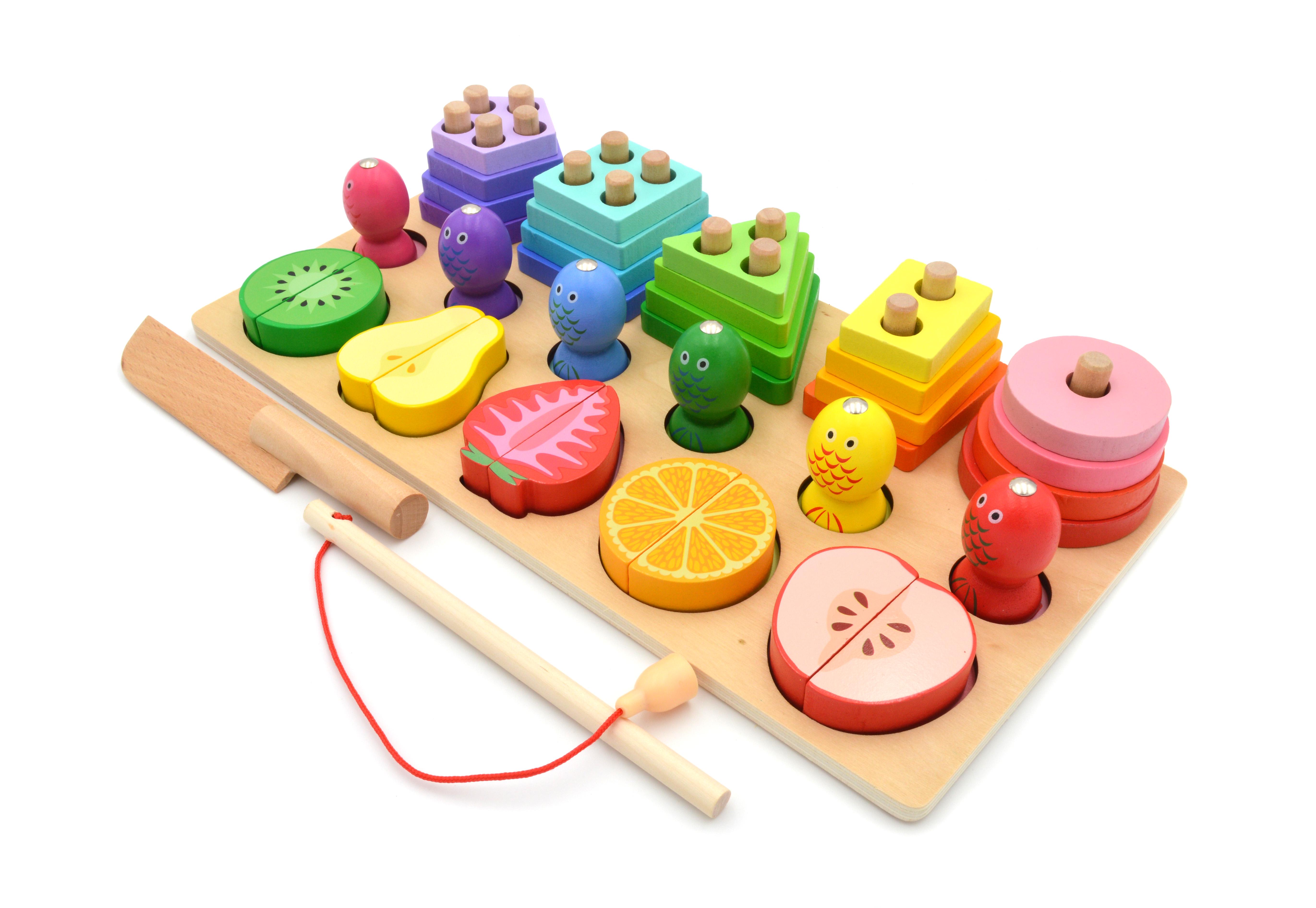 Доска логическая деревянная сортер-пирамидка/разрезные фрукты/рыбалка/формы/цвета (74534) - фото 2 Доска логическая деревянная сортер-пирамидка/разрезные фрукты/рыбалка/формы/цвета (74534) - фото 2