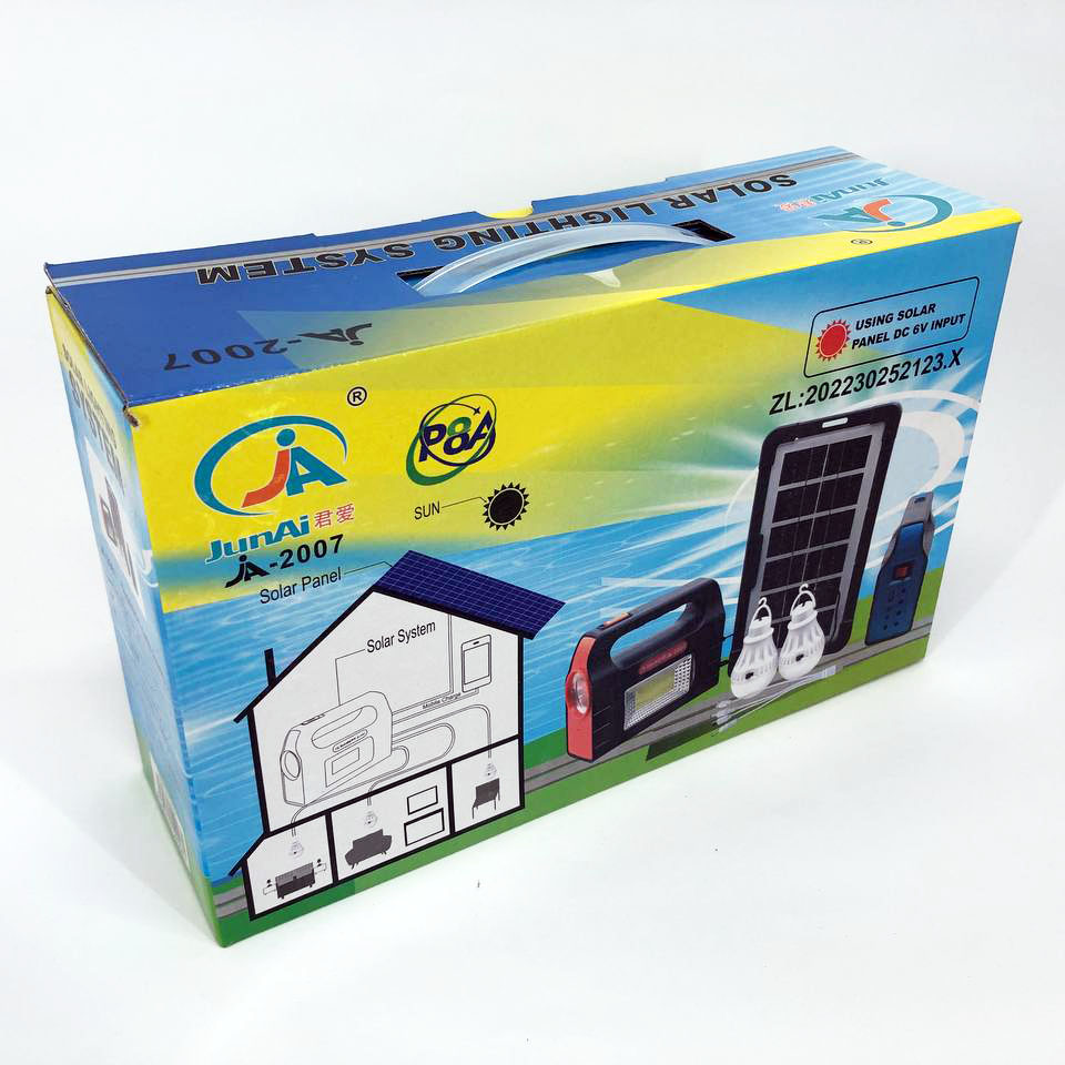 Фонарь на солнечной батарее JA-2007 + 2 лампочки Голубой - фото 4 Фонарь на солнечной батарее JA-2007 + 2 лампочки Голубой - фото 4