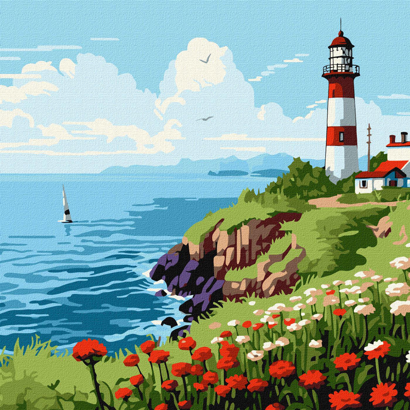 Набір для розпису по номерах Ideyka Маяк на горизонті КНО2788 30x30 см (MTT-184129)