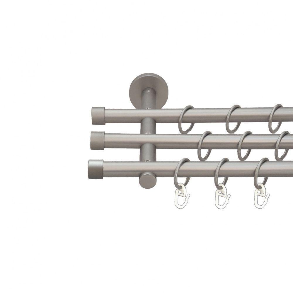 Карниз трубчатый трехрядный Orvit Заглушка 16/16/16 мм 160 см Сатин (000-7618)