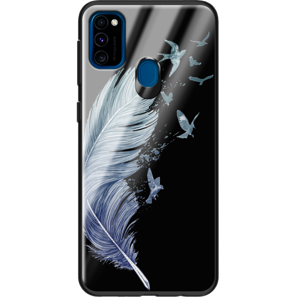 Чохол Boxface Samsung M307 Galaxy M30s Feather Чорний силікон зі склом (38209-cc38-38348)