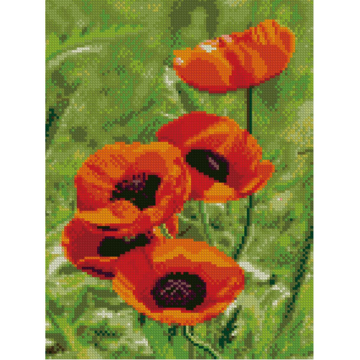 Алмазная мозаика Strateg Маки под солнцем 30х40 см (Str-HX165)