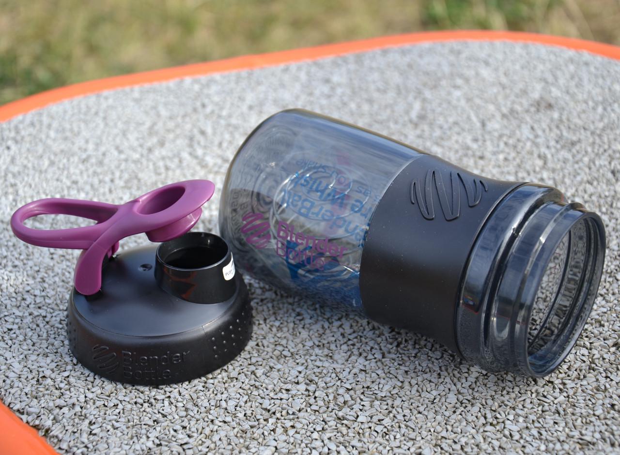 Шейкер BlenderBottle SportMixer Flip 20oz 590 мл Black/Plum - фото 9