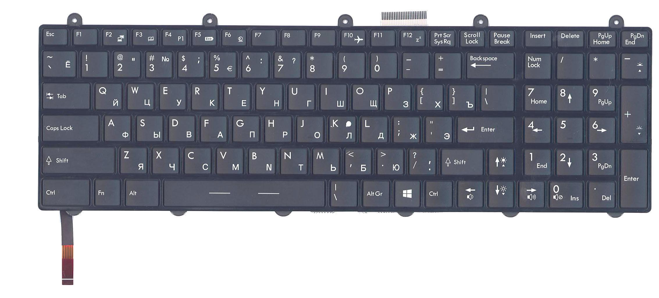Клавиатура для ноутбука MSI GE60 с подсветкой Light Black Frame Black