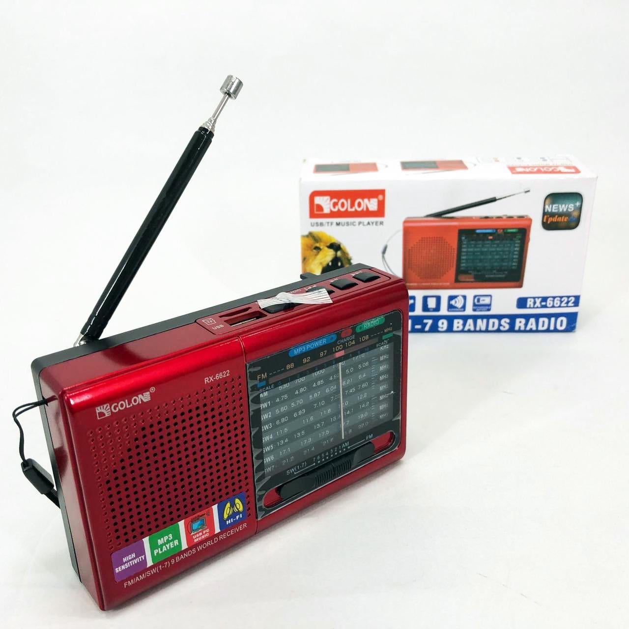 Стовпчик радіо MP3 USB Golon RX-6622 Червоний