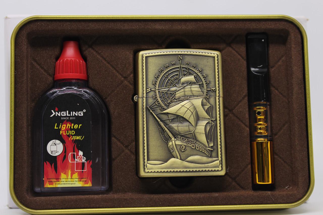 Набор с бензиновой зажигалкой ZIPPO в железном футляре Корабли №2-51 008 Gold (2729770039) Набор с бензиновой зажигалкой ZIPPO в железном футляре Корабли №2-51 008 Gold (2729770039)