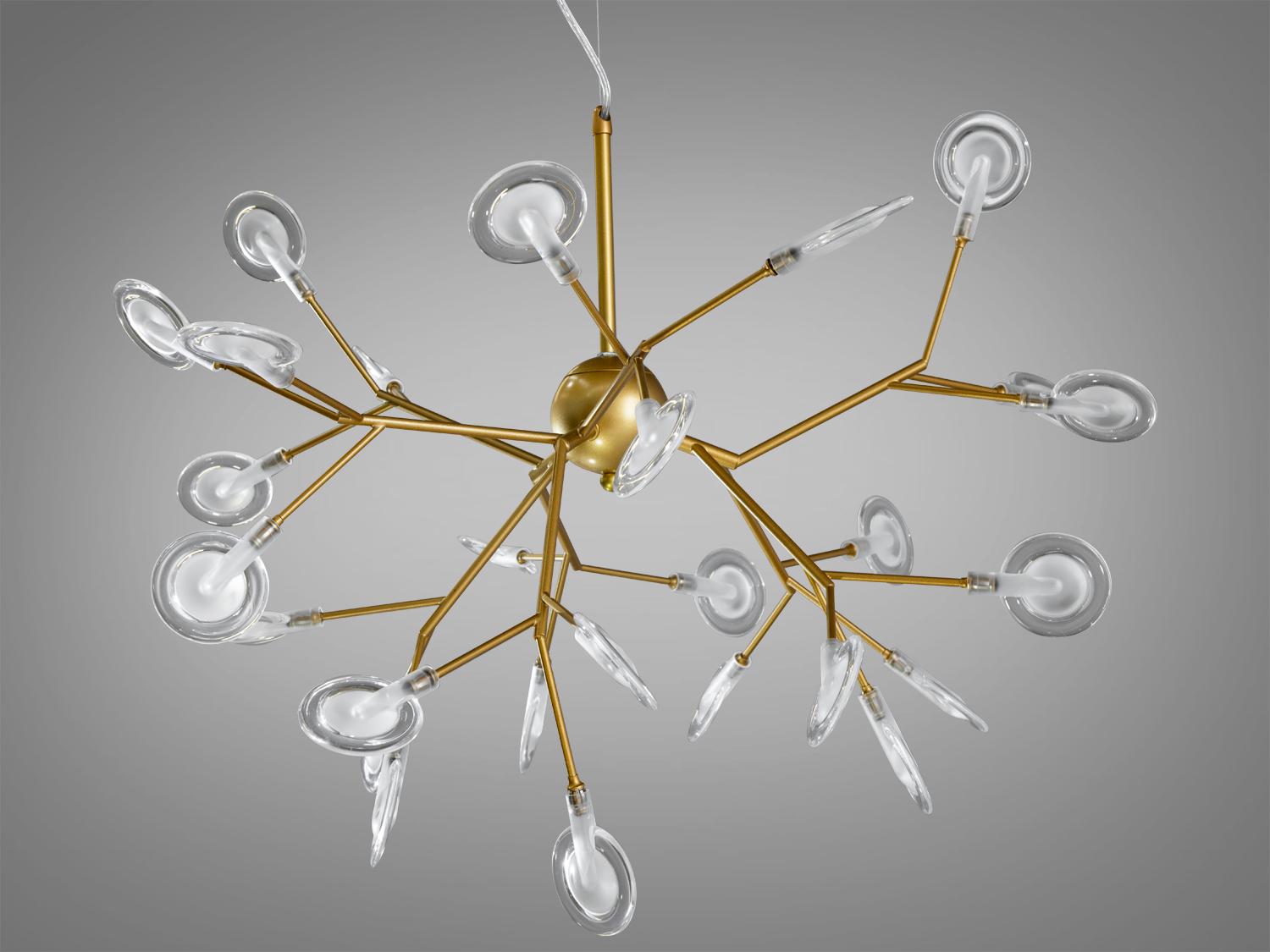 Люстра подвесная Светлячок 27 ламп Золотой сатин (887-27C GD) - фото 2 Люстра подвесная Светлячок 27 ламп Золотой сатин (887-27C GD) - фото 2