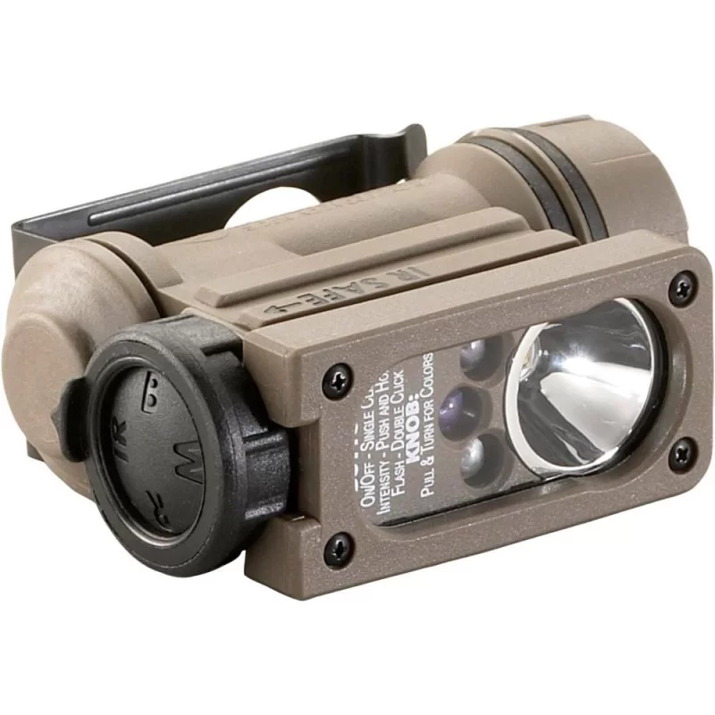 Фонарь на шлем Sidewinder Compact II на шлем + CR123A белый/красный/инфракрасный/синий свет Койот