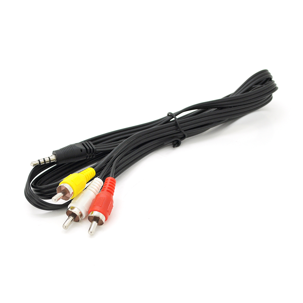 Кабель VOLTRONIC 3,5мм Jack на 3 RCA 1,5 м Черный (23350)