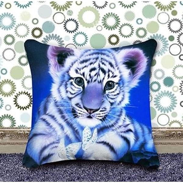 Алмазна вишивка наволочка Тигреня савана повна викладка 5D 41х41 см (2104136955)