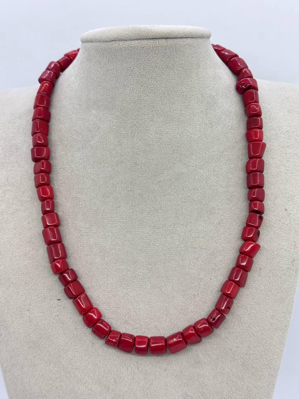 Бусы из коралла 8x7 мм 40 см Красный (12544)