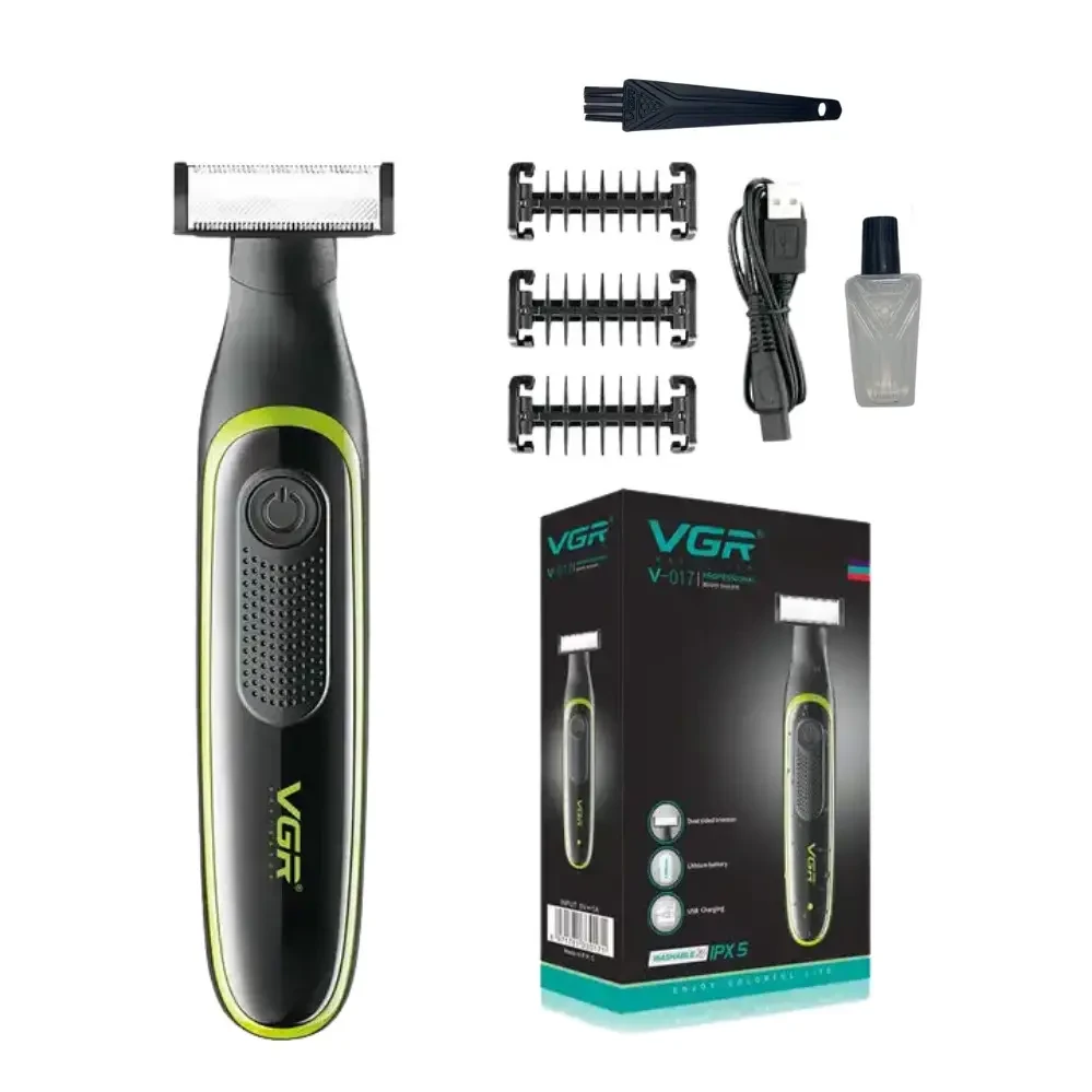 Триммер для стрижки бороды и усов VGR V-017 IPX5 аккумуляторный с насадками 3 шт. (9572)
