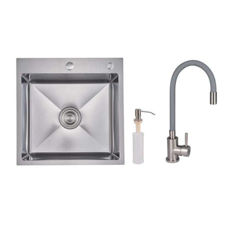 Набор Lidz мойка H5050H интегрированная Decor Honeycomb 2,5/0,5 мм LDH5050DEC48365 и смеситель Aria для кухни с гибким изливом (SD00057349)