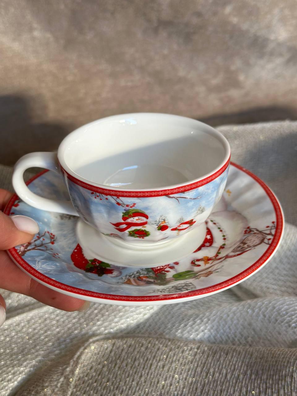 Чашка новогодняя Winter story фарфоровая с блюдцем в подарочной упаковке 120 мл 13 см (R33364) - фото 5 Чашка новогодняя Winter story фарфоровая с блюдцем в подарочной упаковке 120 мл 13 см (R33364) - фото 5