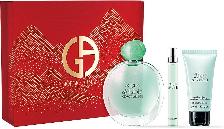 Подарунковий набір для жінок Giorgio Armani Acqua Di Gioia парфумована вода 100 мл/парфумована вода міні 10 мл та лосьйон для тіла 50 мл (380549)