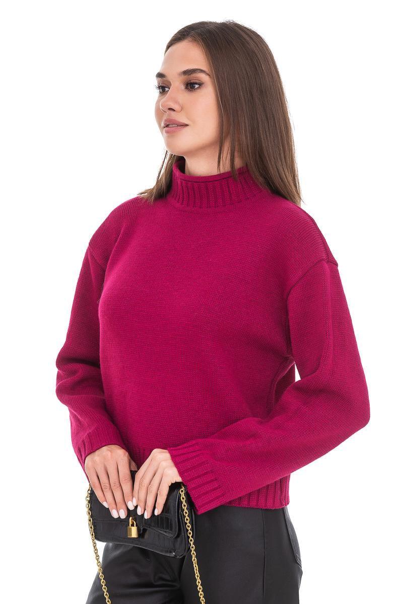 Свитер женский SVTR с воротником-стойкой р. 46-48 Малиновый (511) - фото 6 Свитер женский SVTR с воротником-стойкой р. 46-48 Малиновый (511) - фото 6
