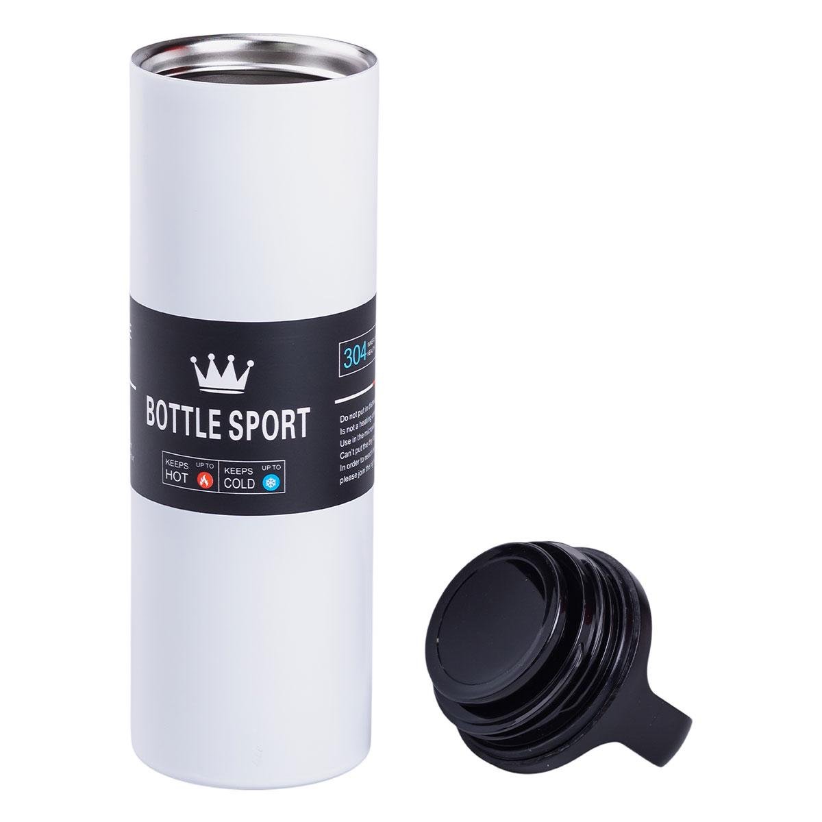 Термос металлический Bottle Sport из нержавеющей стали с ручкой 0,5 Белый (3715)