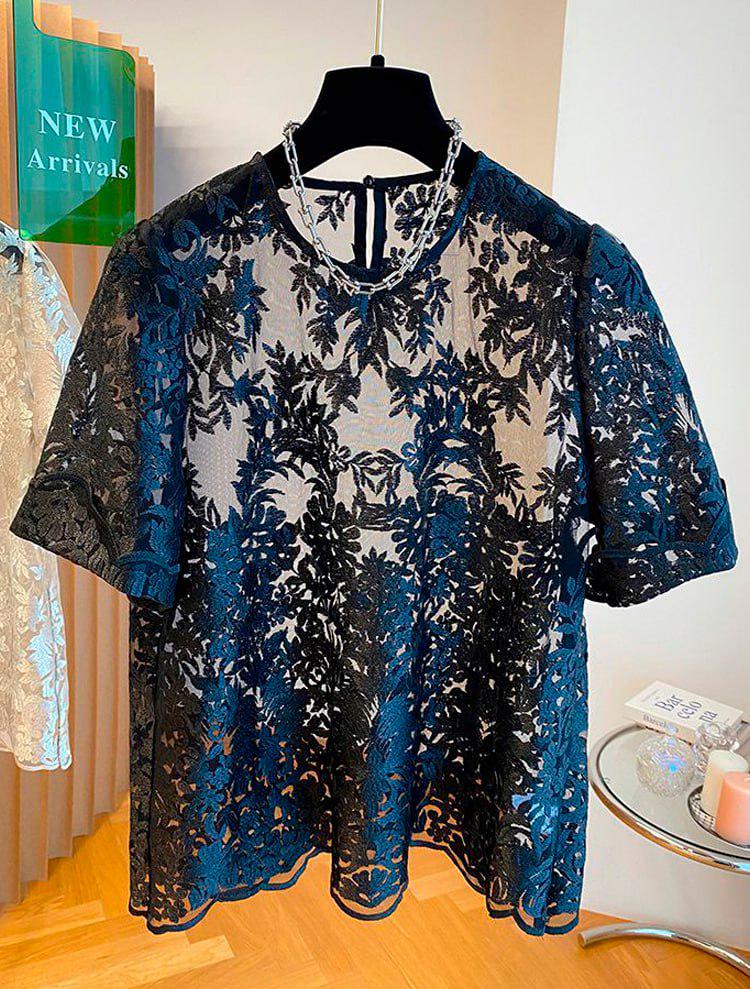 Блуза жіноча ажурна р. 48 Чорний (NT-212-48) - фото 8 Блуза жіноча ажурна р. 48 Чорний (NT-212-48) - фото 8