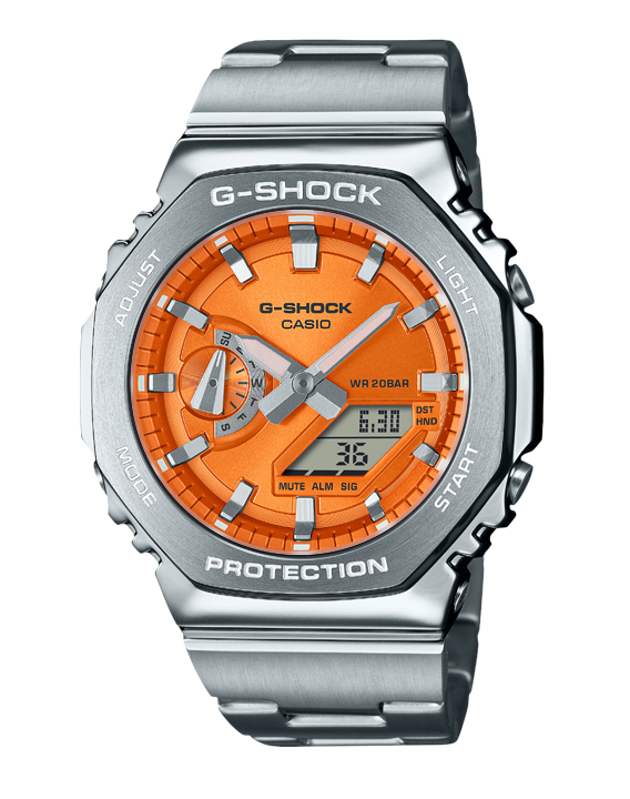 Наручные часы мужские Casio G-Shock GM-2110D-4A ударопрочные с водозащитой 200 м/подсветкой Оранжевый (3052734143)
