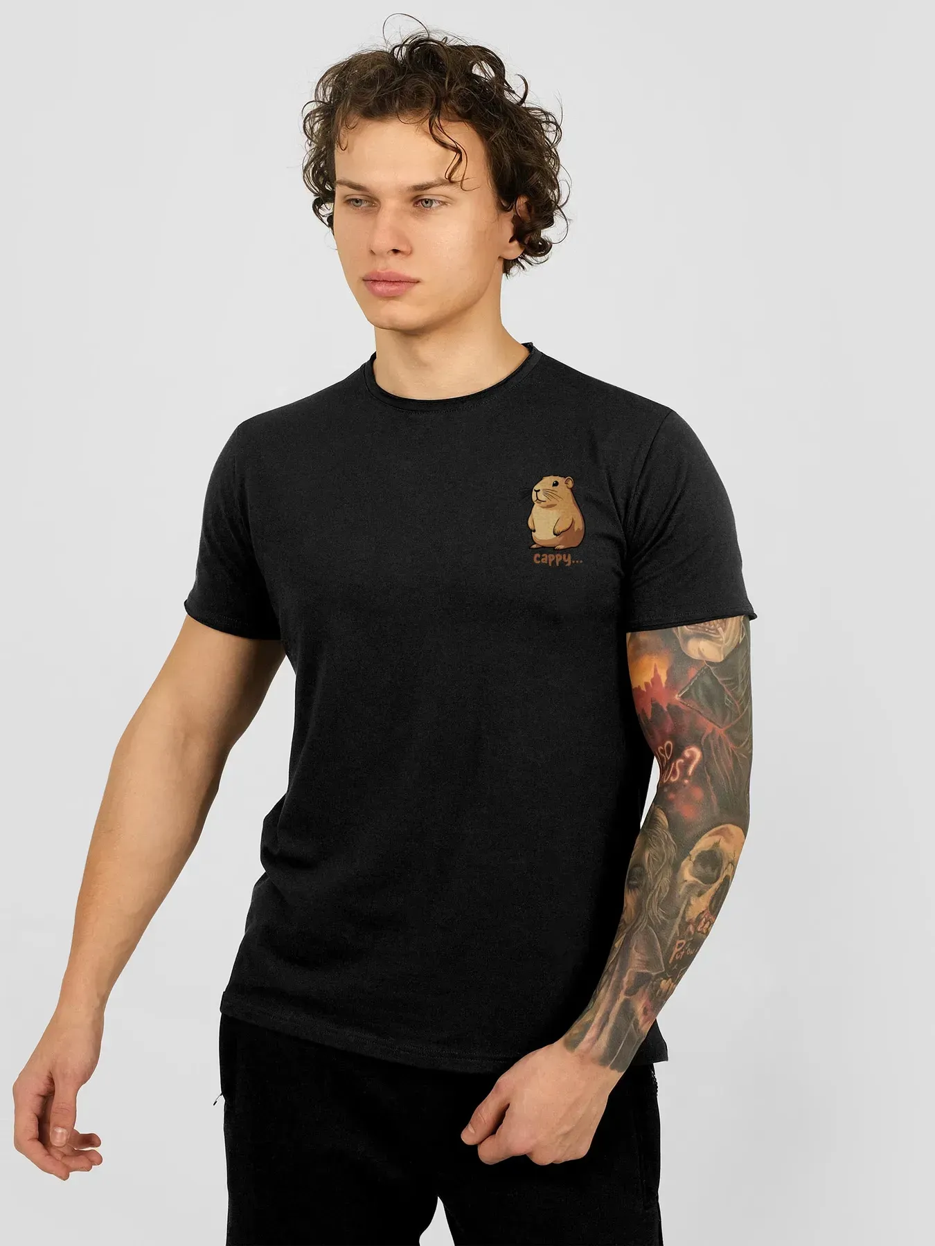 Футболка мужская Капибара Mini Cappy 3XL Черный (27206386)