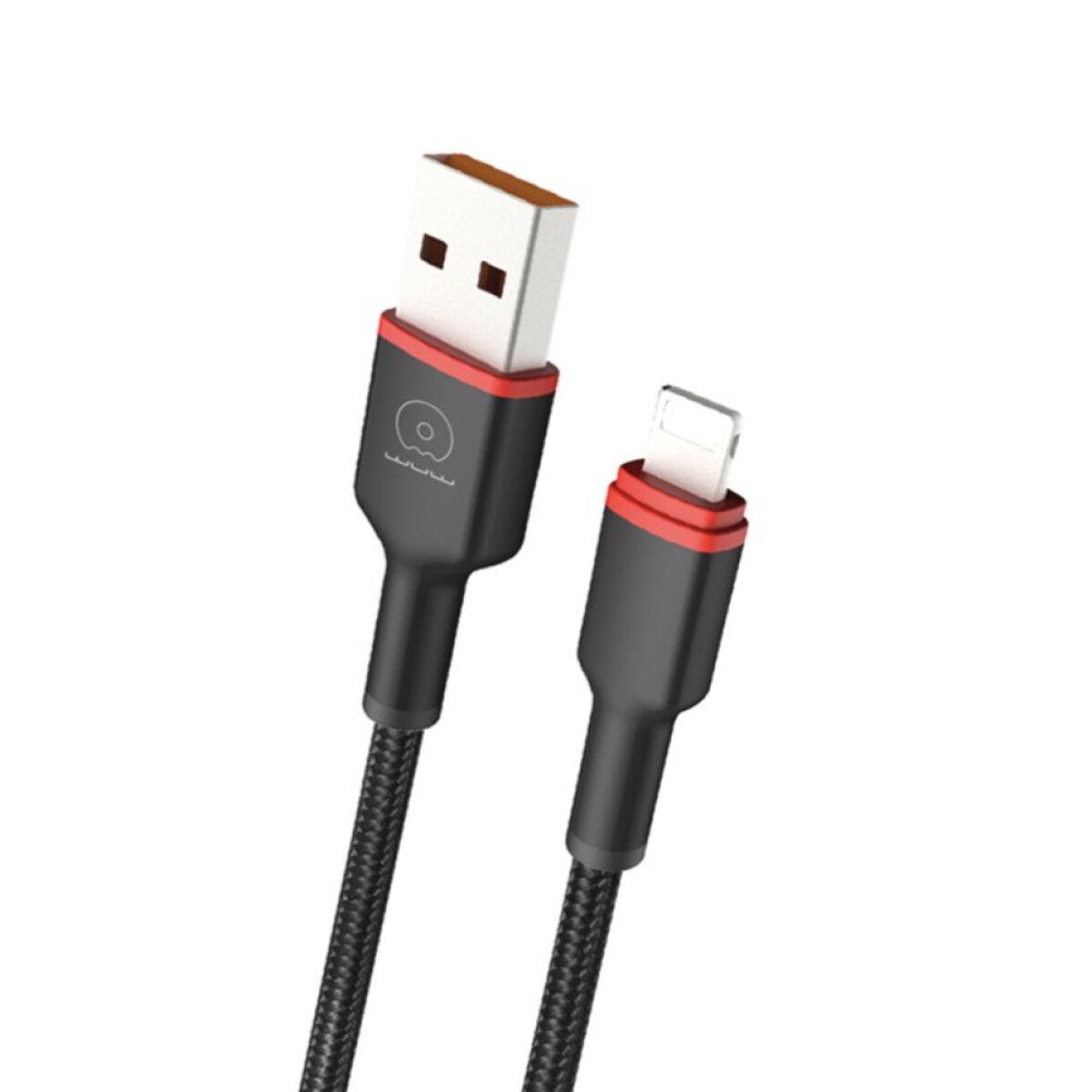 Кабель Wuw X203 USB to Lightning 2.4A 1 м Чорний