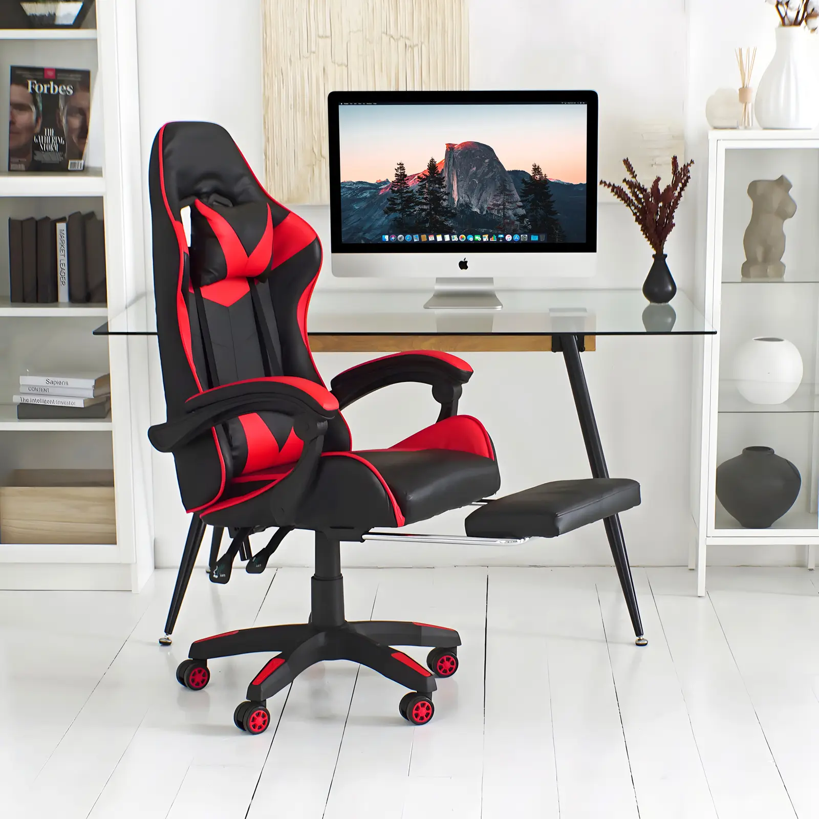 Крісло геймерське з підставкою для ніг 4Points Vecotti GT до 135 кг Червоний/Чорний - фото 10