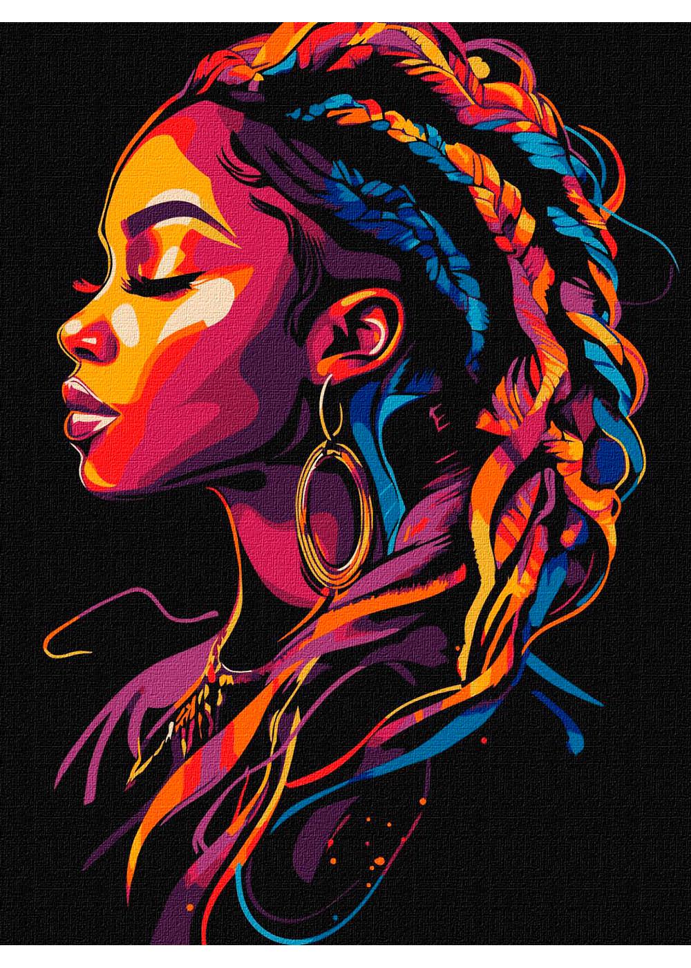 Картина по номерам Ideyka Яркие косы 30х40 см (KHO8494)