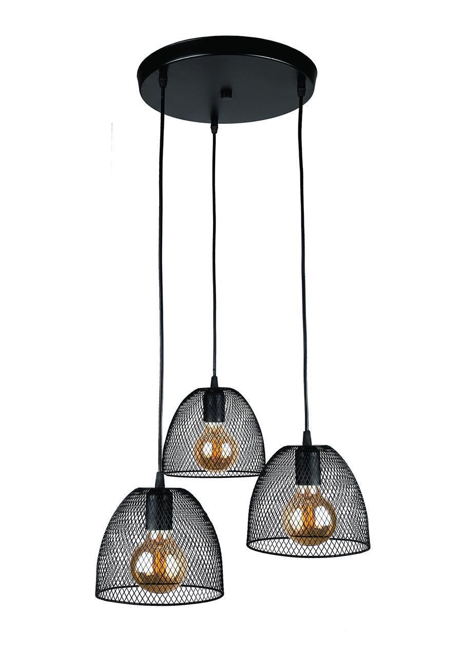 Підвісний світильник Levistella 907013F-3 300 із металевими фігурними плафонами Чорний (1887929460)