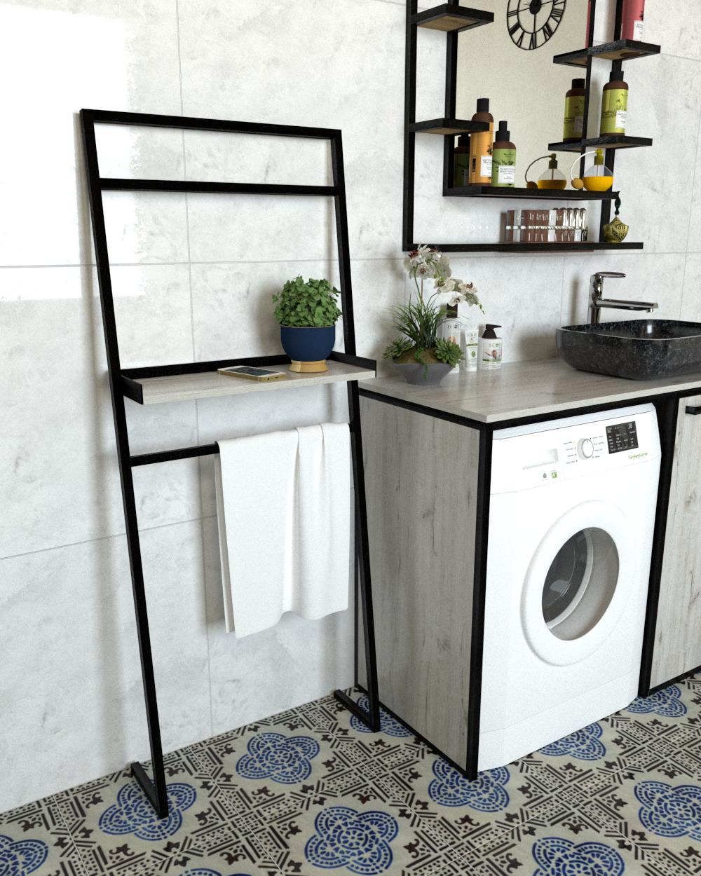 Полиця-вішак для рушників EcoLoft Савона DSP-1341-2 в стилі лофт Дуб Кортона (31288018)