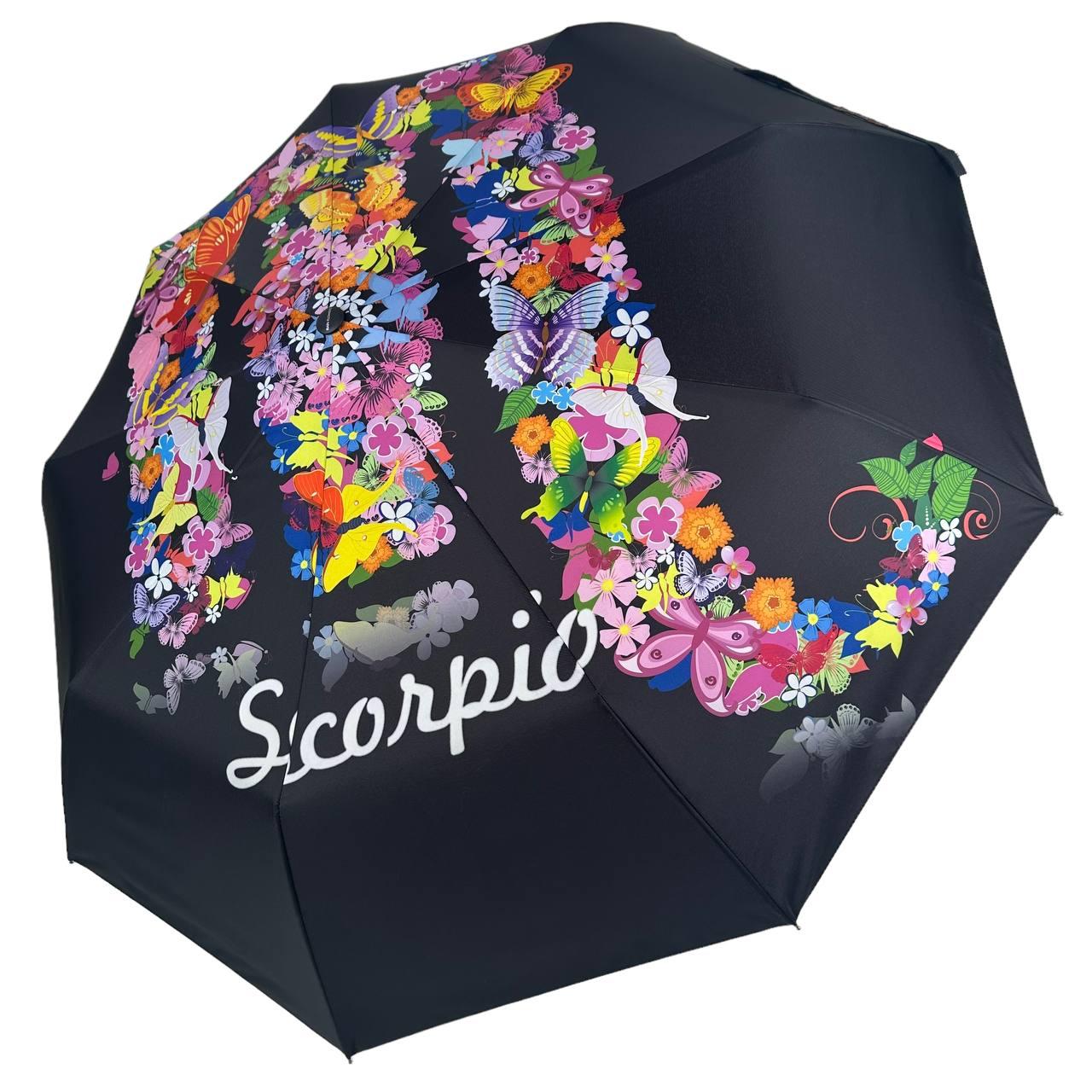 Зонт женский автомат Rain Зодиак Flower Скорпион Scorpio в подарочной упаковке с платком (01040-6) - фото 5