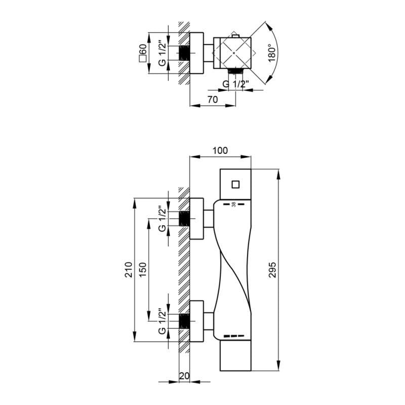 Змішувач термостатичний для душу Zkrouceny 40T105C - фото 2