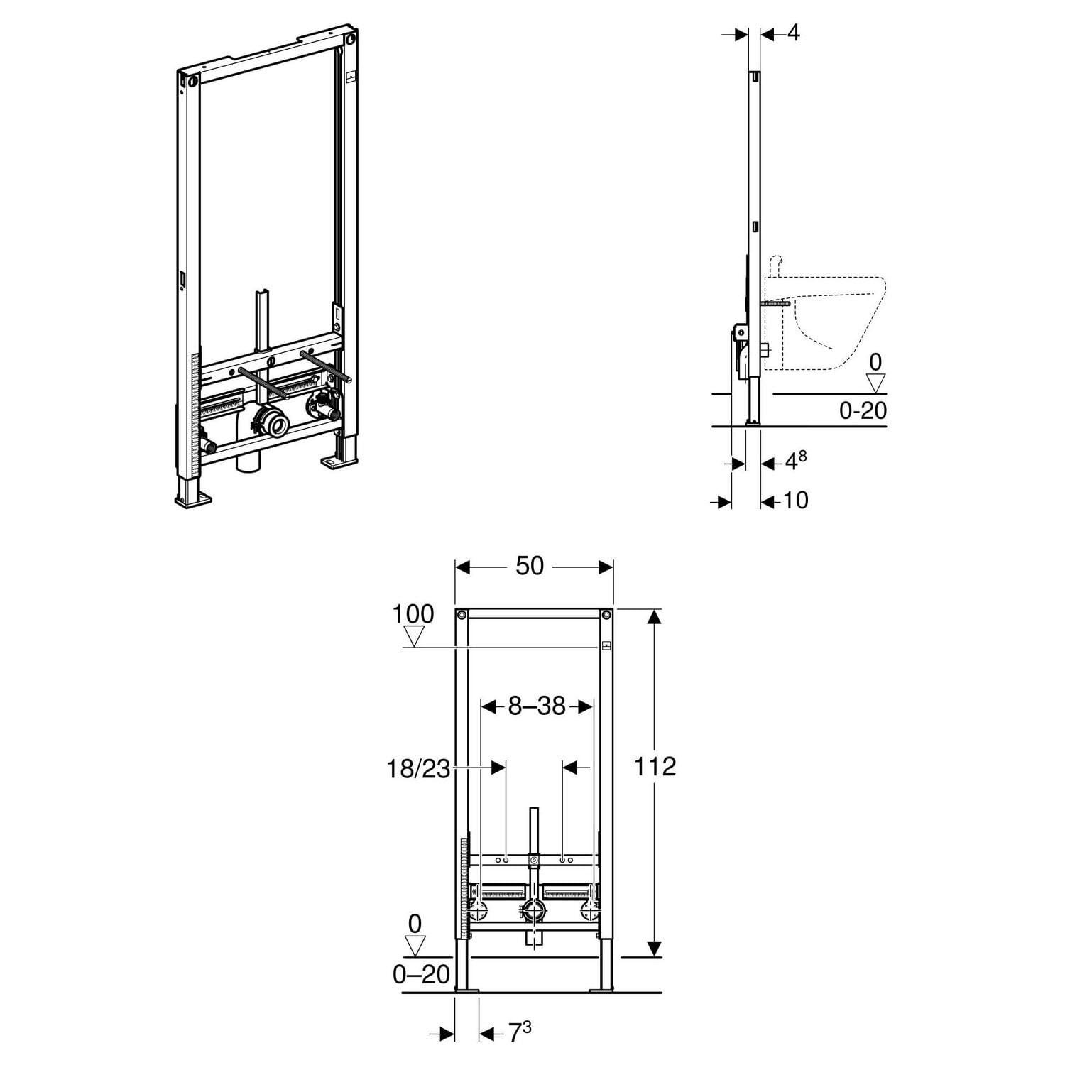 Инсталляционная система для биде Geberit Duofix 111.512.00.2 (143838) - фото 2