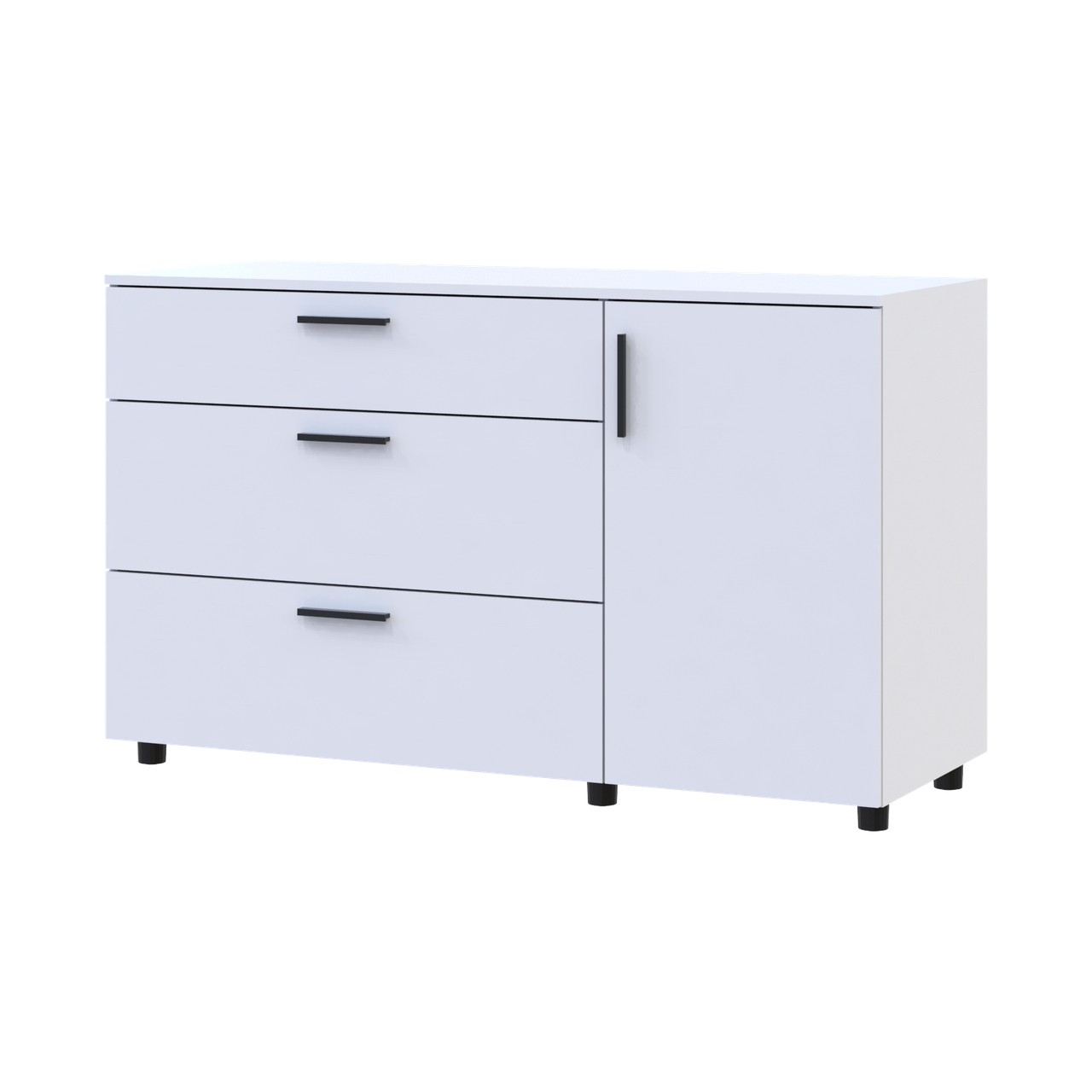 Комод Doros Торн 3Ш/1Д 135х51,6х80 см Белый (41510181)