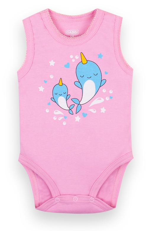 Боди детское хлопковое с коротким рукавом для девочки на кнопках Gabbi BD-21-5-3 Моя принцесса 80 см Ярко-розовый