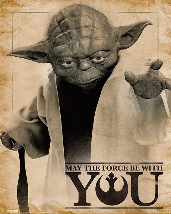 Постер плакат Звездные Войны Йода, Да Прибудет С Тобой Сила/Star Wars Yoda, May The Force Be With You 40x50 см