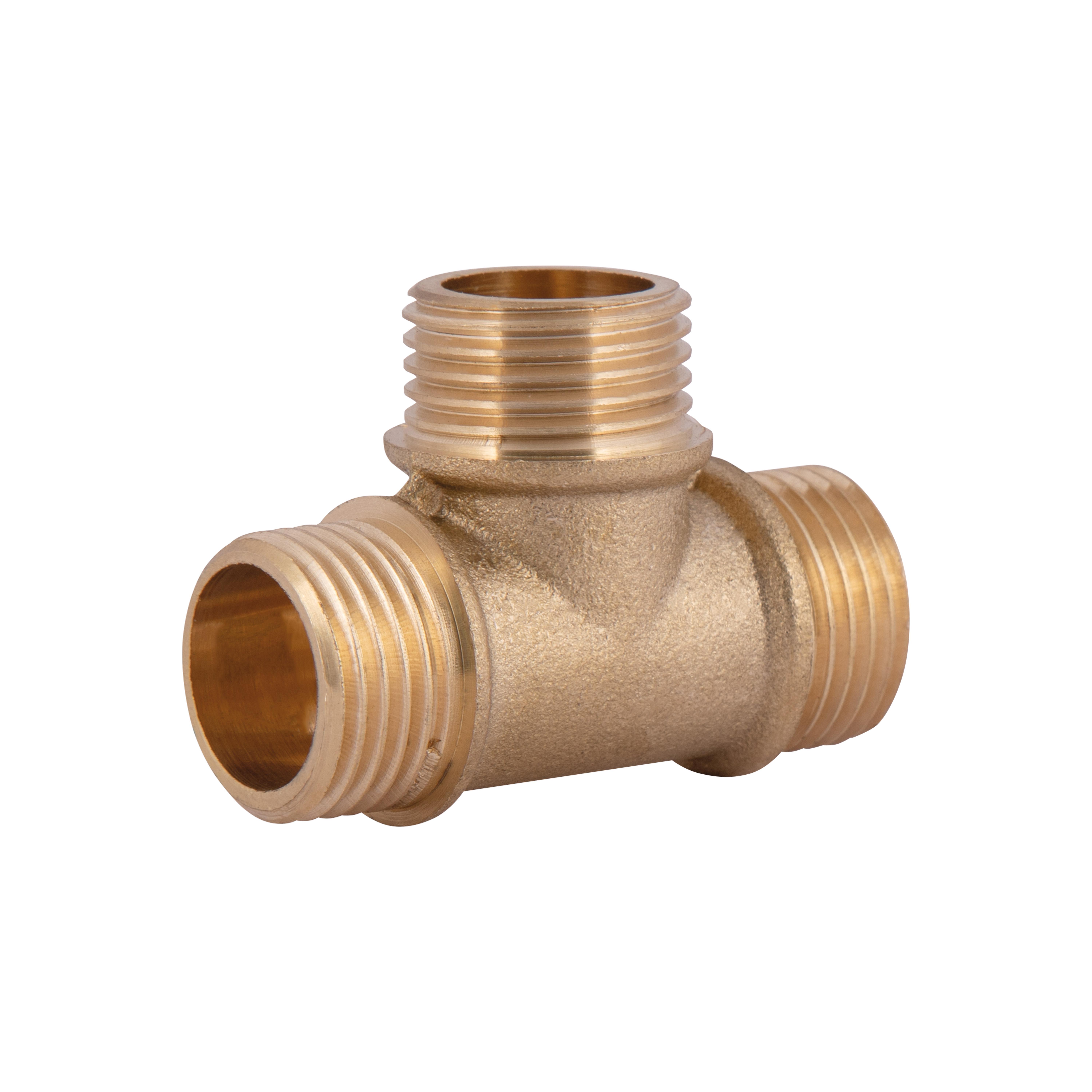 Тройник латунный Thermo Alliance Standart 1/2"ЗЗЗ Желтый (SD41215)