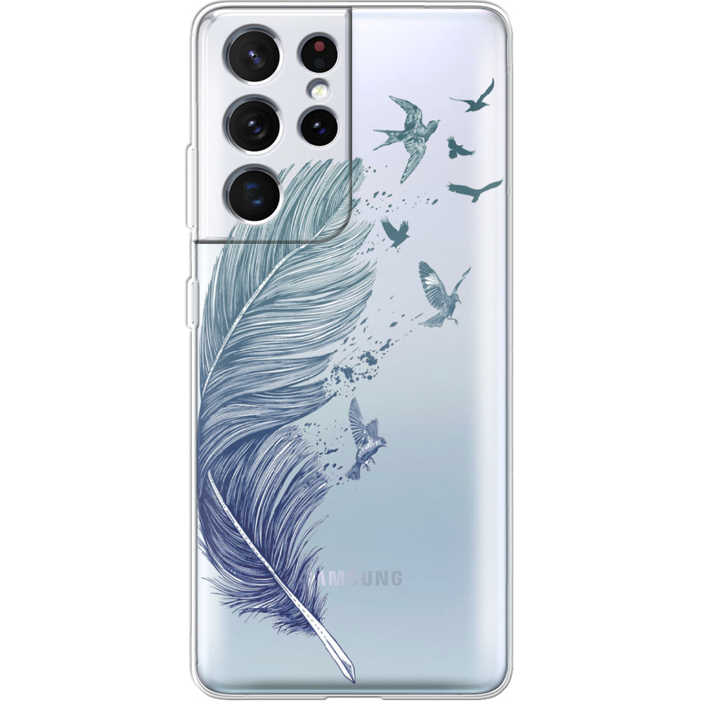 Чехол BoxFace Samsung G998 Galaxy S21 Ultra Feather Прозрачный силикон (41719-cc38-41719)