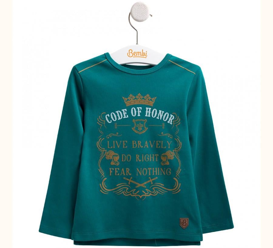 Футболка з довгим рукавом для хлопчика Bembi ФБ 596 98 см Бірюзовий