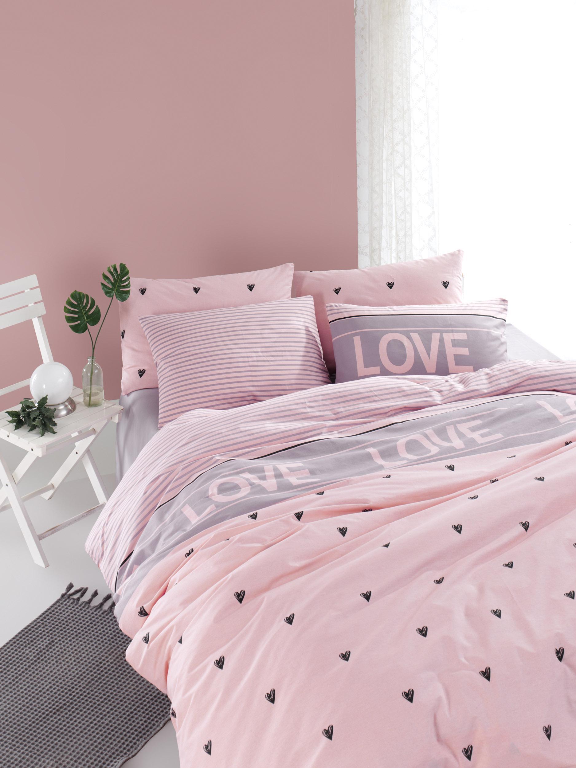 Постельное белье Lotus Home Perfect Ranforce Love you семейный Лиловый (11396222)