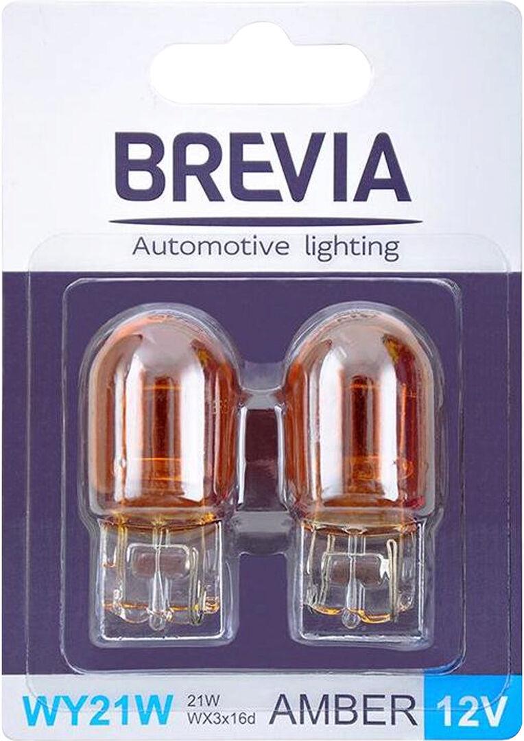 Лампочка без цоколя Brevia WY21W 12V-21Вт WX3x16d 2 шт. Желтый