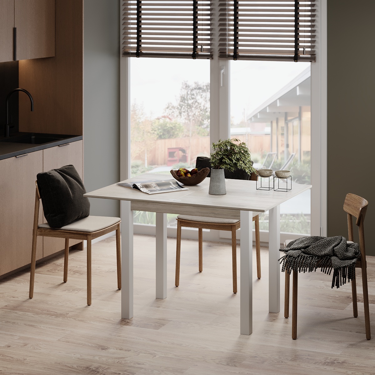 Стол-трансформер ART IN HEAD Dinner Glass 900x754x600 мм Артвуд светлый/Белый (TB16202000101) - фото 5 Стол-трансформер ART IN HEAD Dinner Glass 900x754x600 мм Артвуд светлый/Белый (TB16202000101) - фото 5