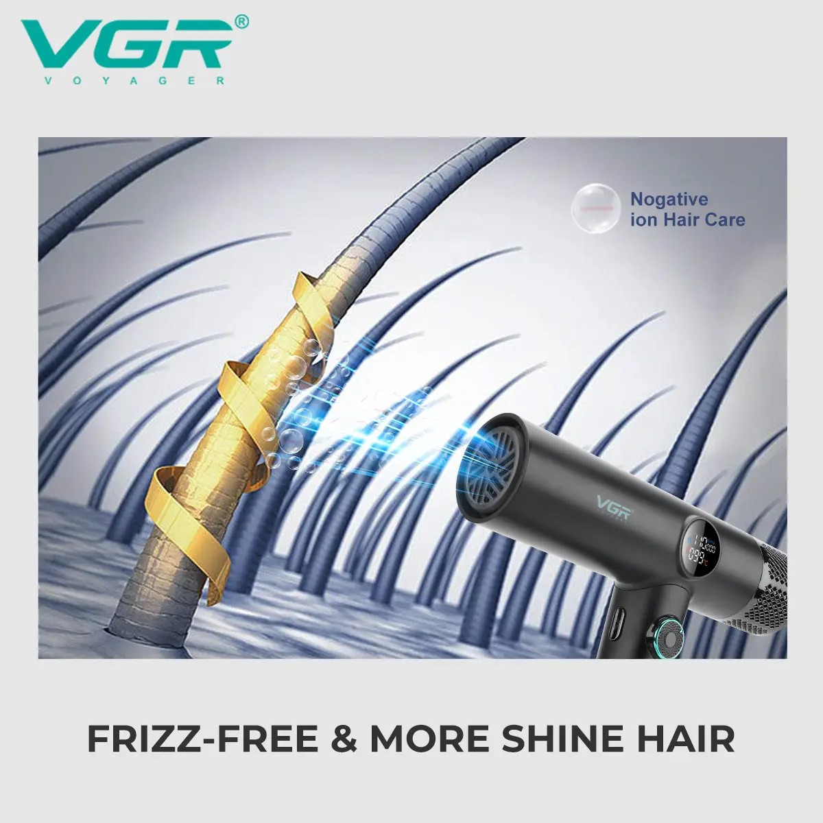 Фен професійний VGR Червоний (V-401) - фото 4