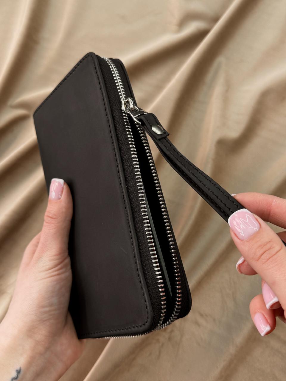 Клатч-гаманець шкіряний з натуральної шкіри Crazy Horse Чорний (2576234712) - фото 3 Клатч-гаманець шкіряний з натуральної шкіри Crazy Horse Чорний (2576234712) - фото 3