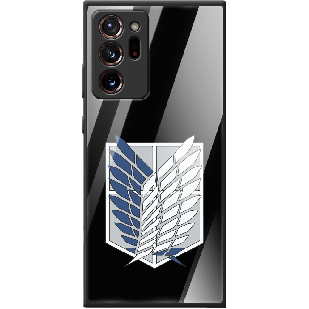 Чехол Boxface Samsung N985 Galaxy Note 20 Ultra Атака Титанов Крылья Свободы Черный силикон со стеклом (40573-bk88-41111)