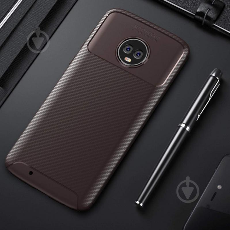 Чохол Carbon Case Motorola G6 Коричневий (hub_hjgR93271) - фото 2